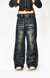 Aicd Star Blade Printed Jeans
