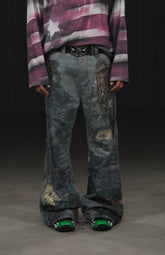 Paisley Bandana Distressed Flare Pants