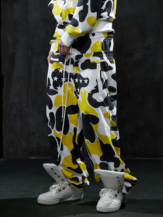Star Camo Double-Waist Baggy Sweatpants
