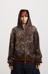 Cartoon rhinestone-studded leopard print sweater