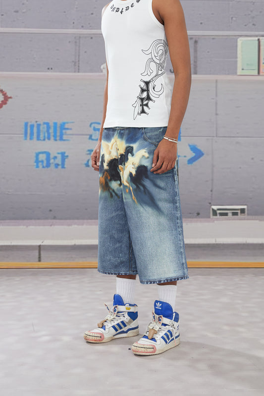Heavenly Stampede Airbrushed 3/4 Pants