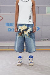 Heavenly Stampede Airbrushed 3/4 Pants