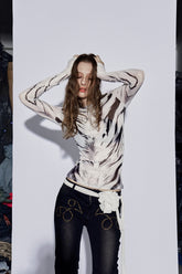 Zebra Print Mesh Top