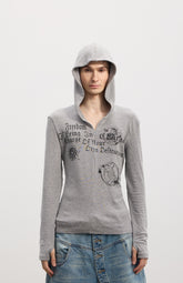 Hooded patchwork pullover