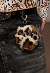 Faux Fur Leopard Paw Mini Bag