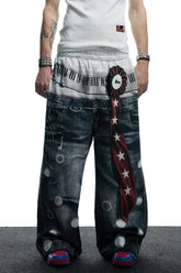 All-Over Print Tie Polka Dot Sweatpants