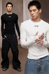 DND Bullet Logo Stretch Slim-Fit Long Sleeve Top