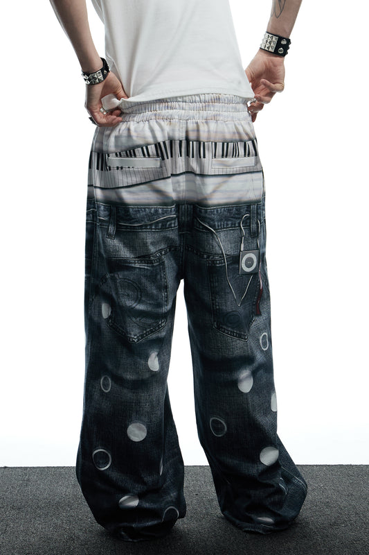 All-Over Print Tie Polka Dot Sweatpants