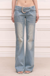 Diamond Belt Low Waist Pants