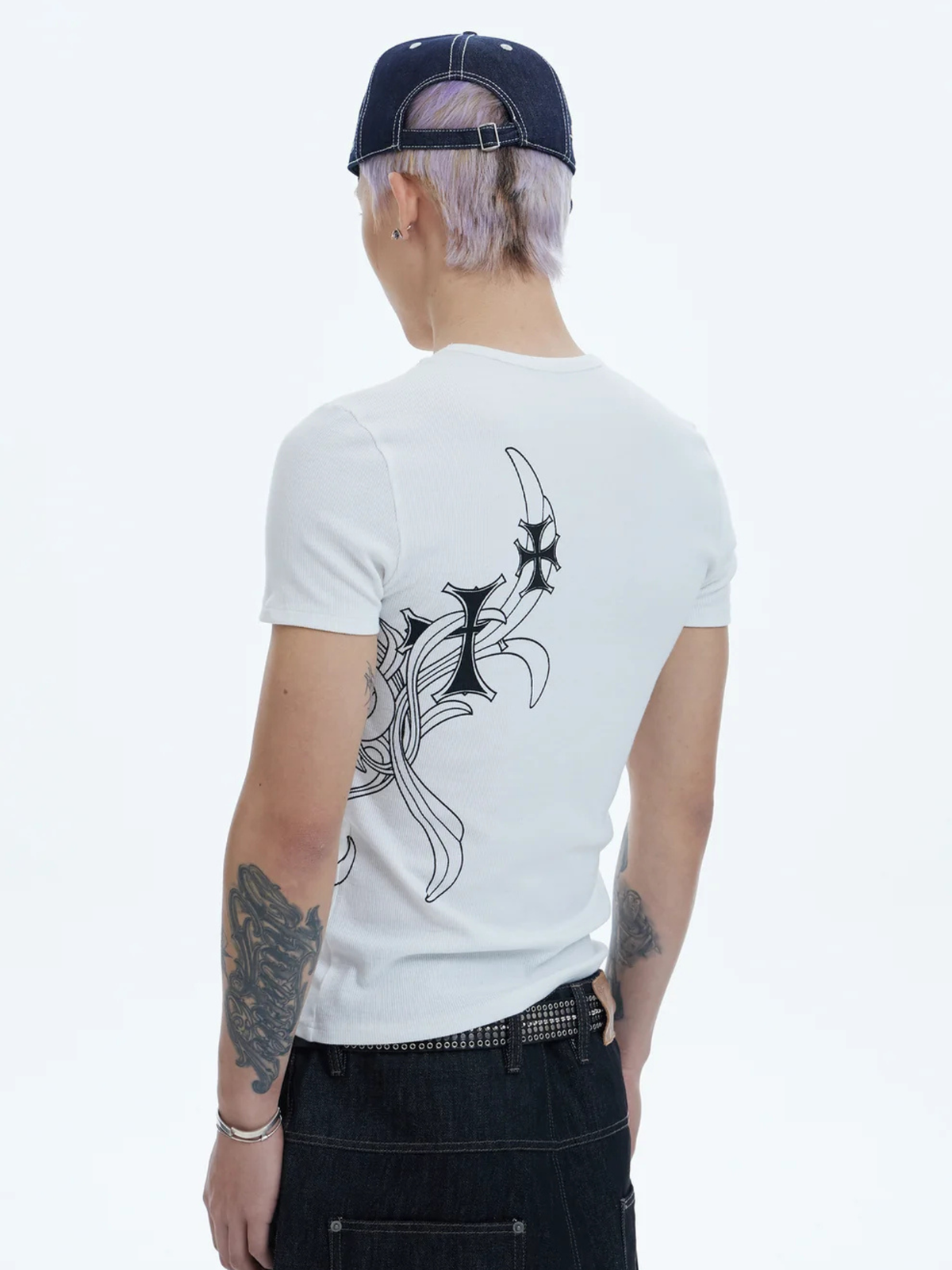 Cross Side Graphic Slim Fit Top - image 4 of 4