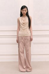 Vintage Court Metal Buckle Casual Pants