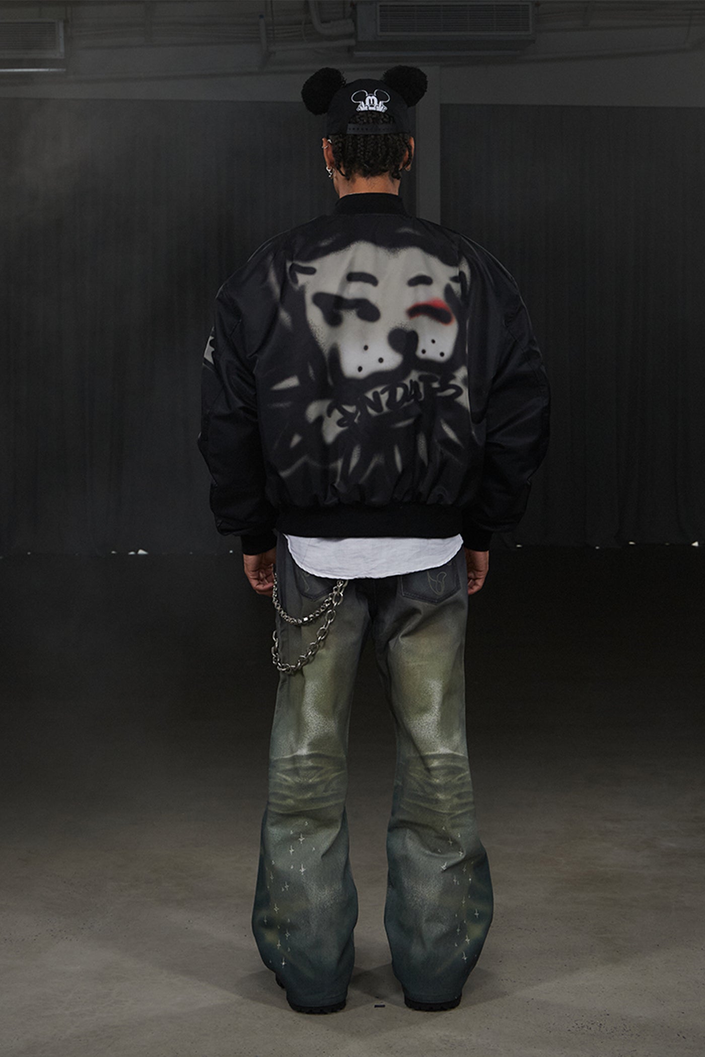 Graffiti Bulldog Bomber Jacket
