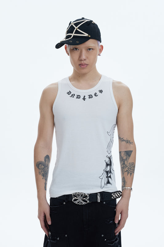 DND4DES Cross Side Graphic Tank Top