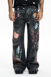Multi-Pendant Cyber Toxin Three Waistband Printed Pants