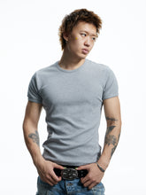Basic Ribbed T-shirt - Brown