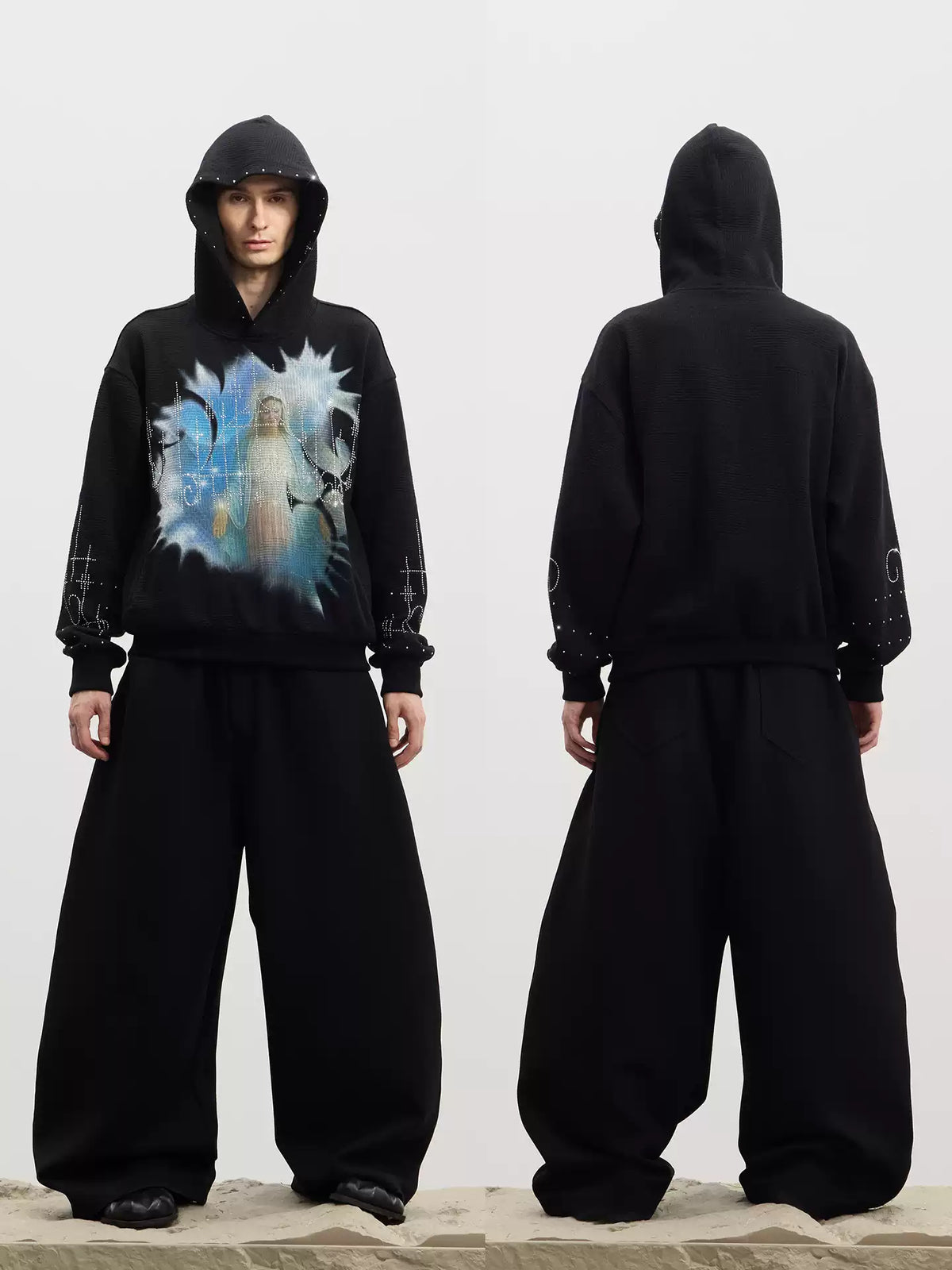 Essential | Curved Blade Wool Baggy Sweatpants
