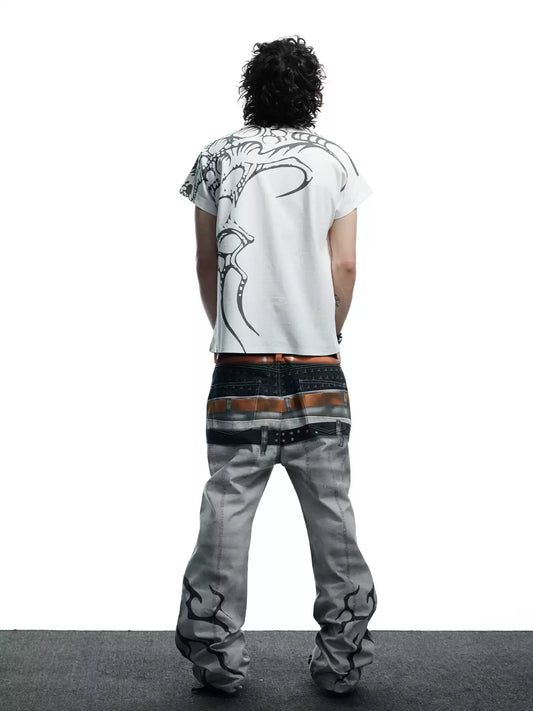 Wings All-Over Print Applique Vest