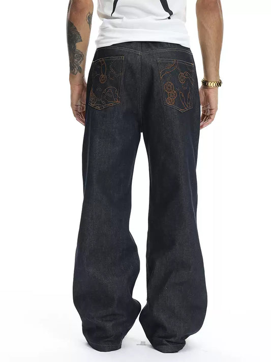Serpent Weave Raw Denim Logger Pants