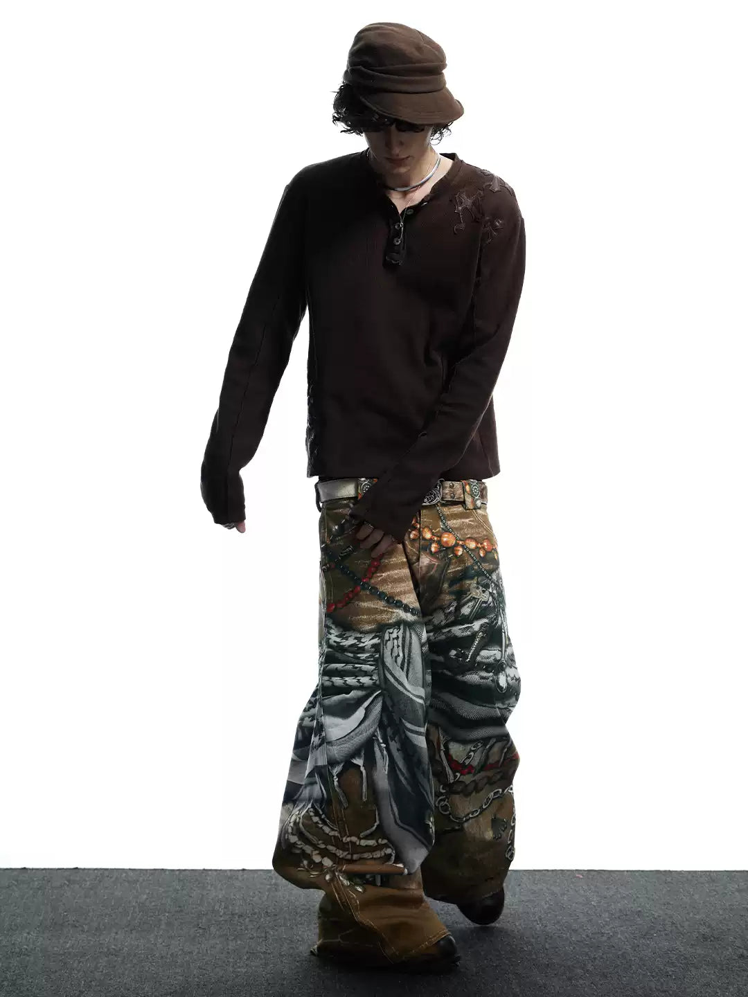 All-Over Print Bead Chain Pants