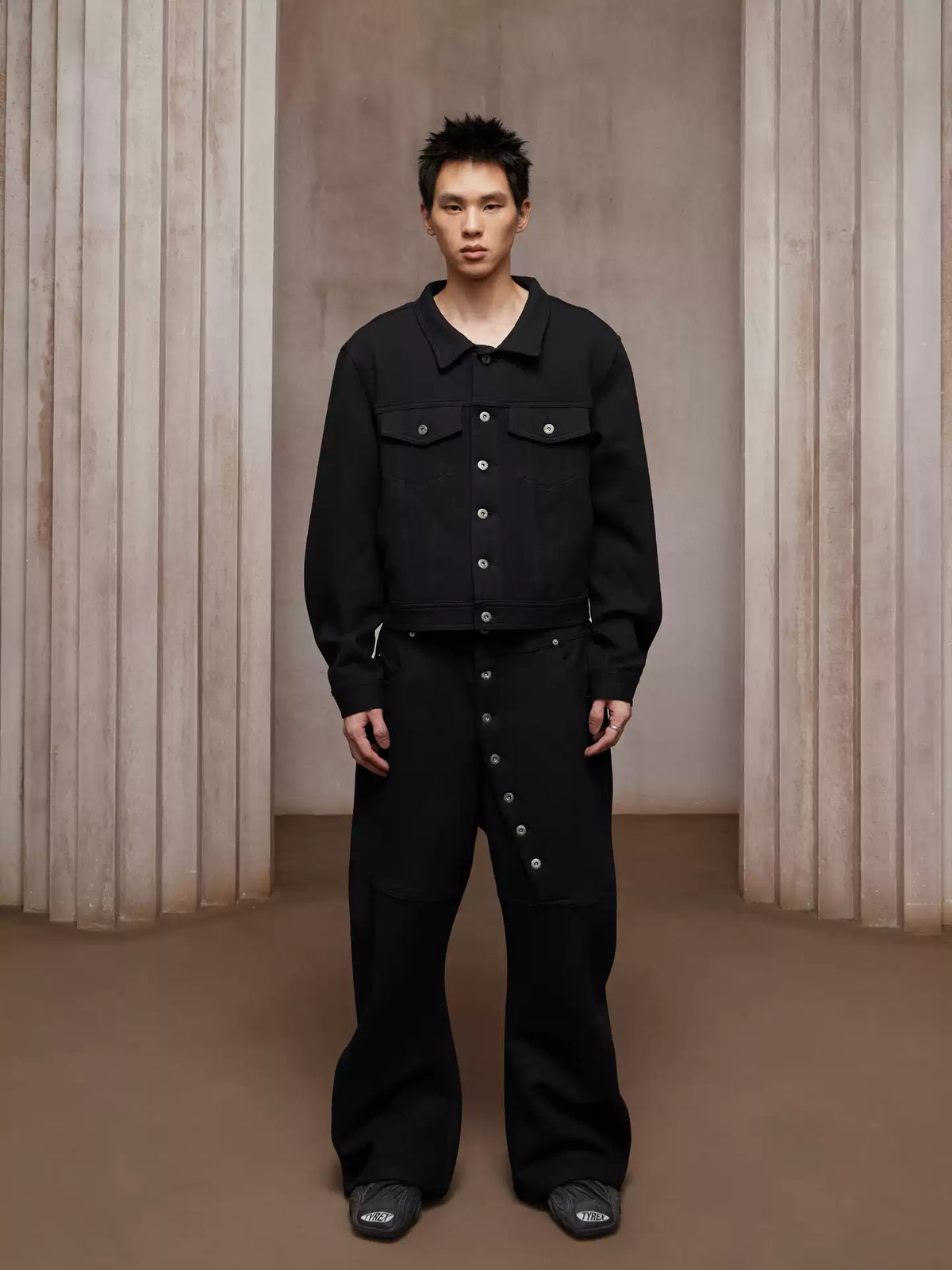 Essential|Wool-Blend Long Button Fly Sweatpants