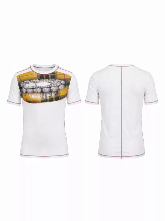 Houndstooth Rhinestone Tooth Graphic Slim-Fit T-Shirt - image 2 of 4