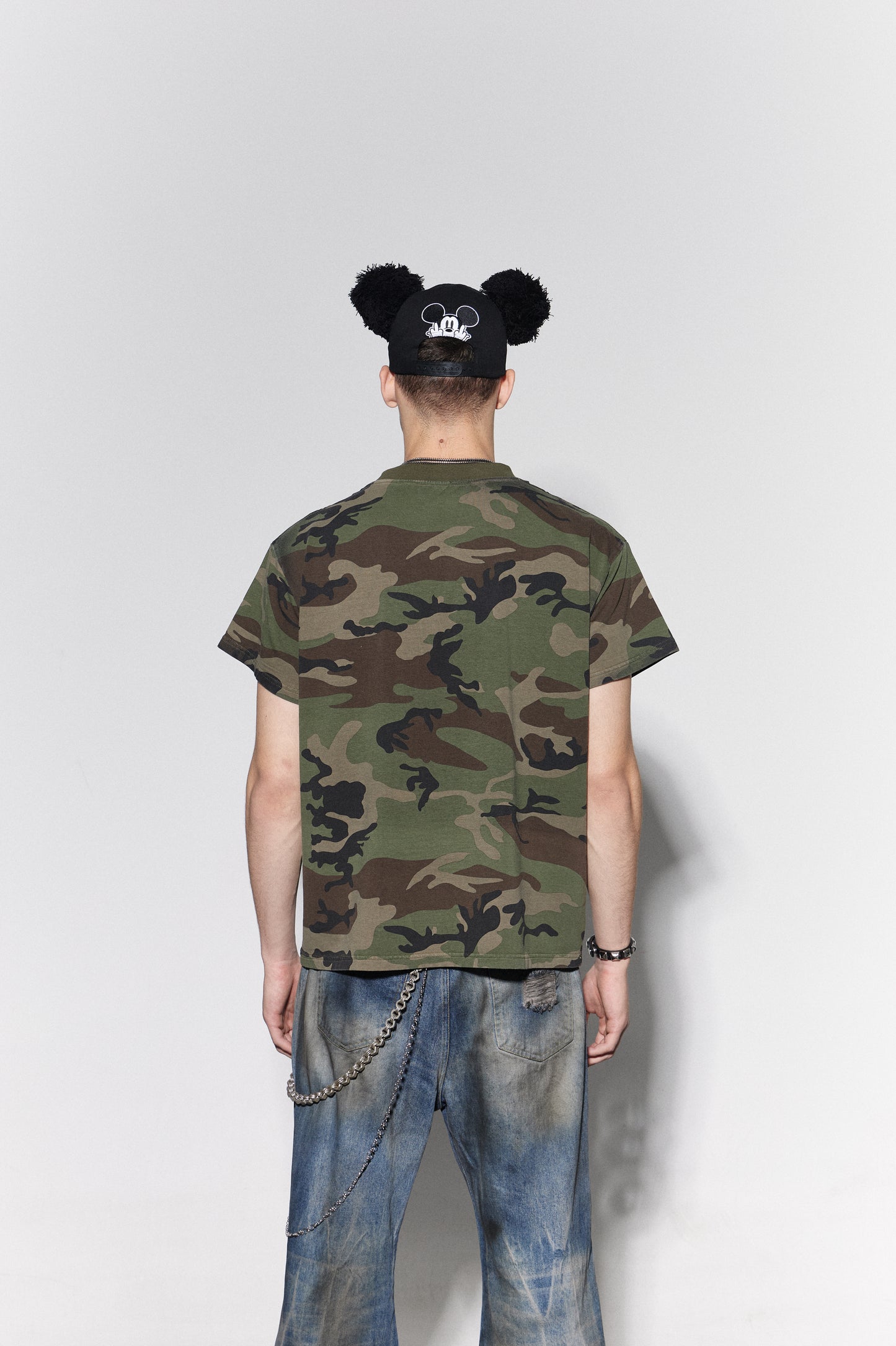 Graffiti Camo Rivet Cross T-Shirt