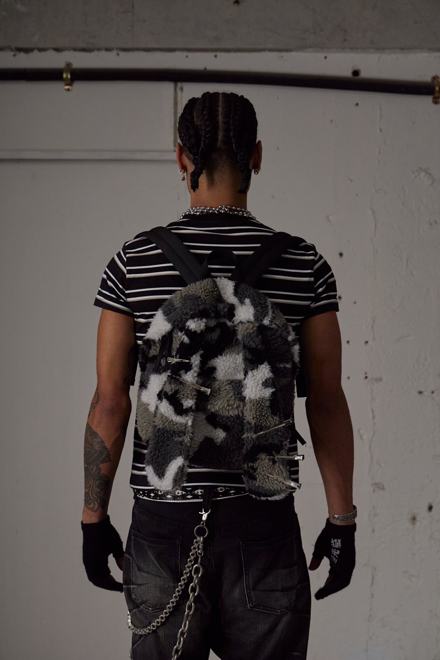 Rat Graffiti Striped Tight T-Shirt
