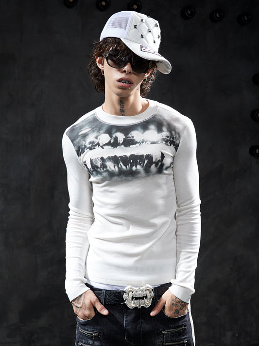 Grillz Graphic Slim-Fit Long-Sleeve Tee