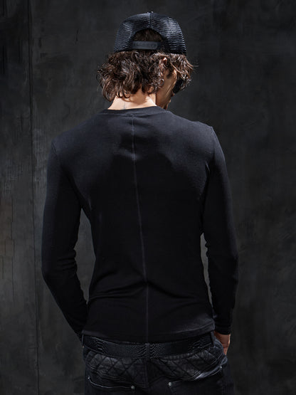 Bullet Graphic Gothic Slim-Fit Long-Sleeve Tee