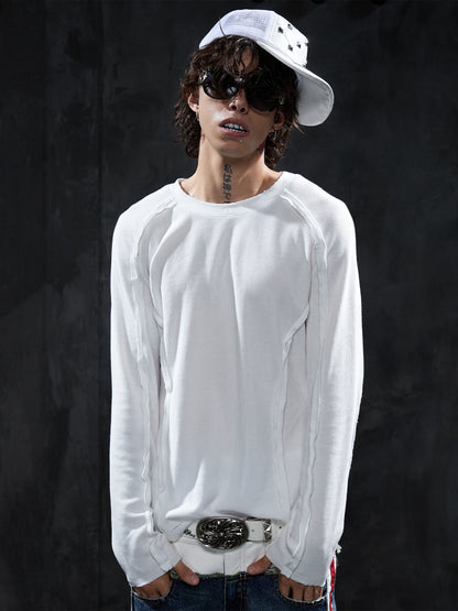 Distressed Deconstructed Waffle Long-Sleeve Tee