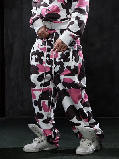Star Camo Double-Waist Baggy Sweatpants