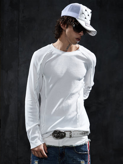 Distressed Deconstructed Waffle Long-Sleeve Tee