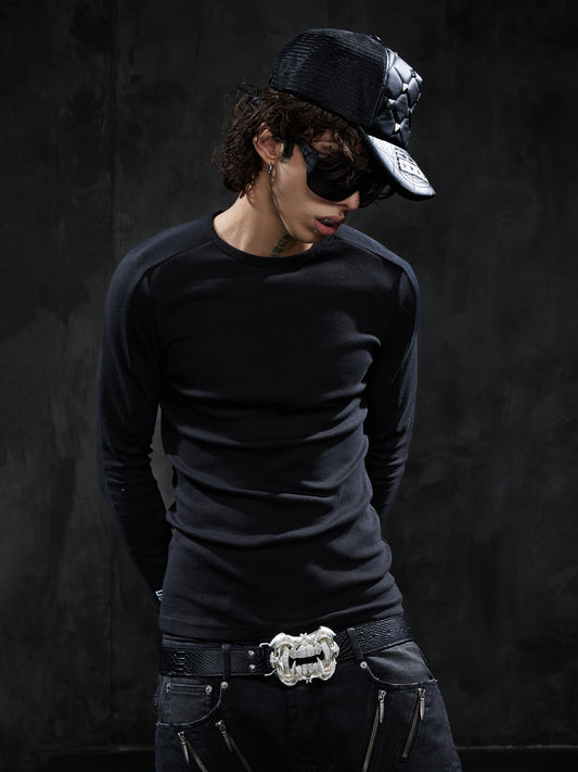 Essential Ribbed Slim-Fit Long-Sleeve Tee