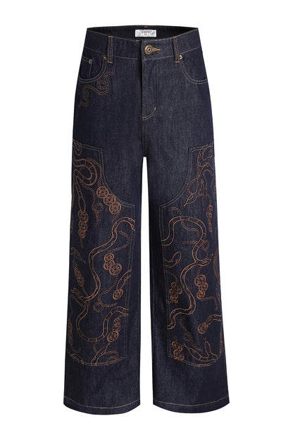 Serpent Weave Raw Denim Logger Pants