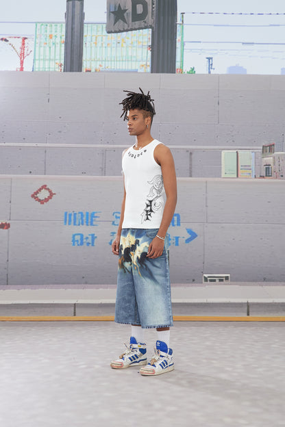 Heavenly Stampede Airbrushed 3/4 Pants