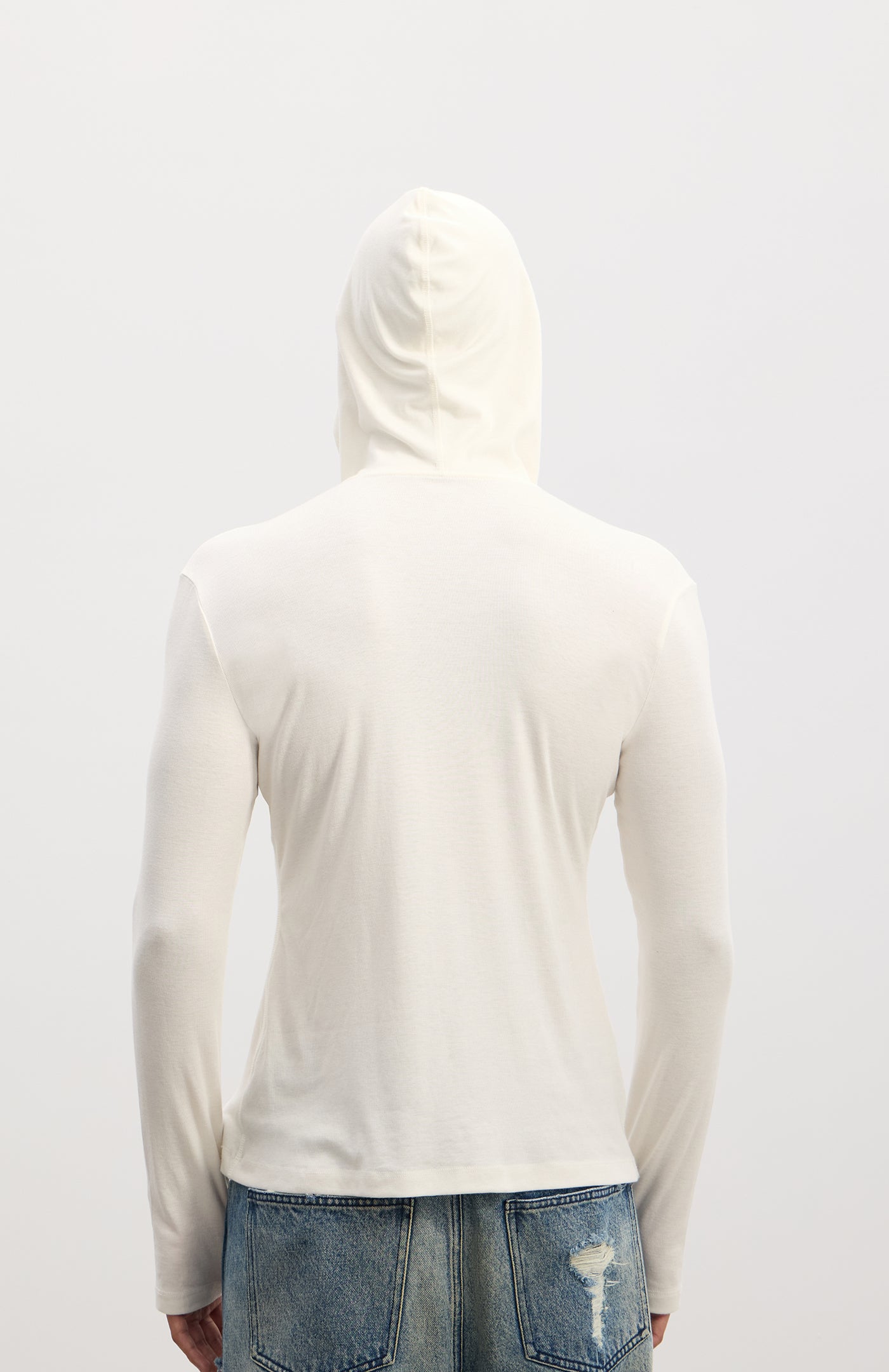 Hooded patchwork pullover