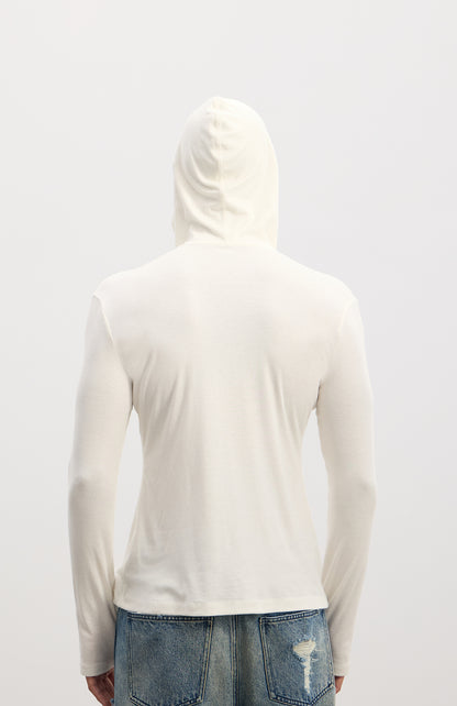 Hooded patchwork pullover