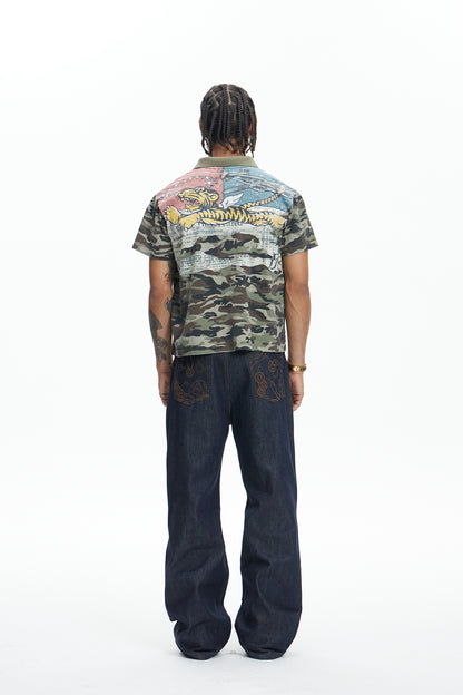 Serpent Weave Raw Denim Logger Pants