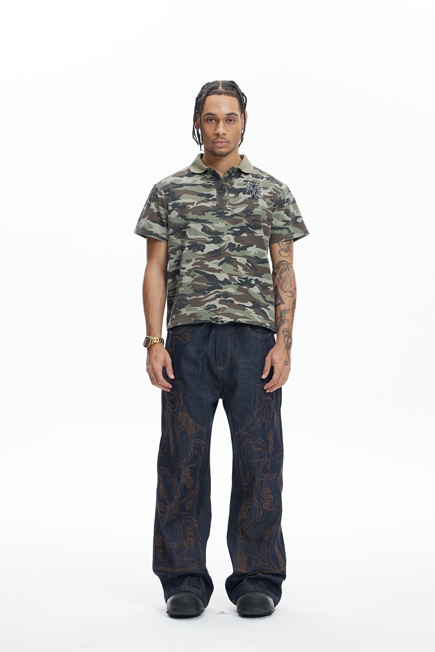 Serpent Weave Raw Denim Logger Pants
