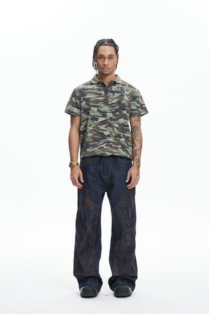Serpent Weave Raw Denim Logger Pants
