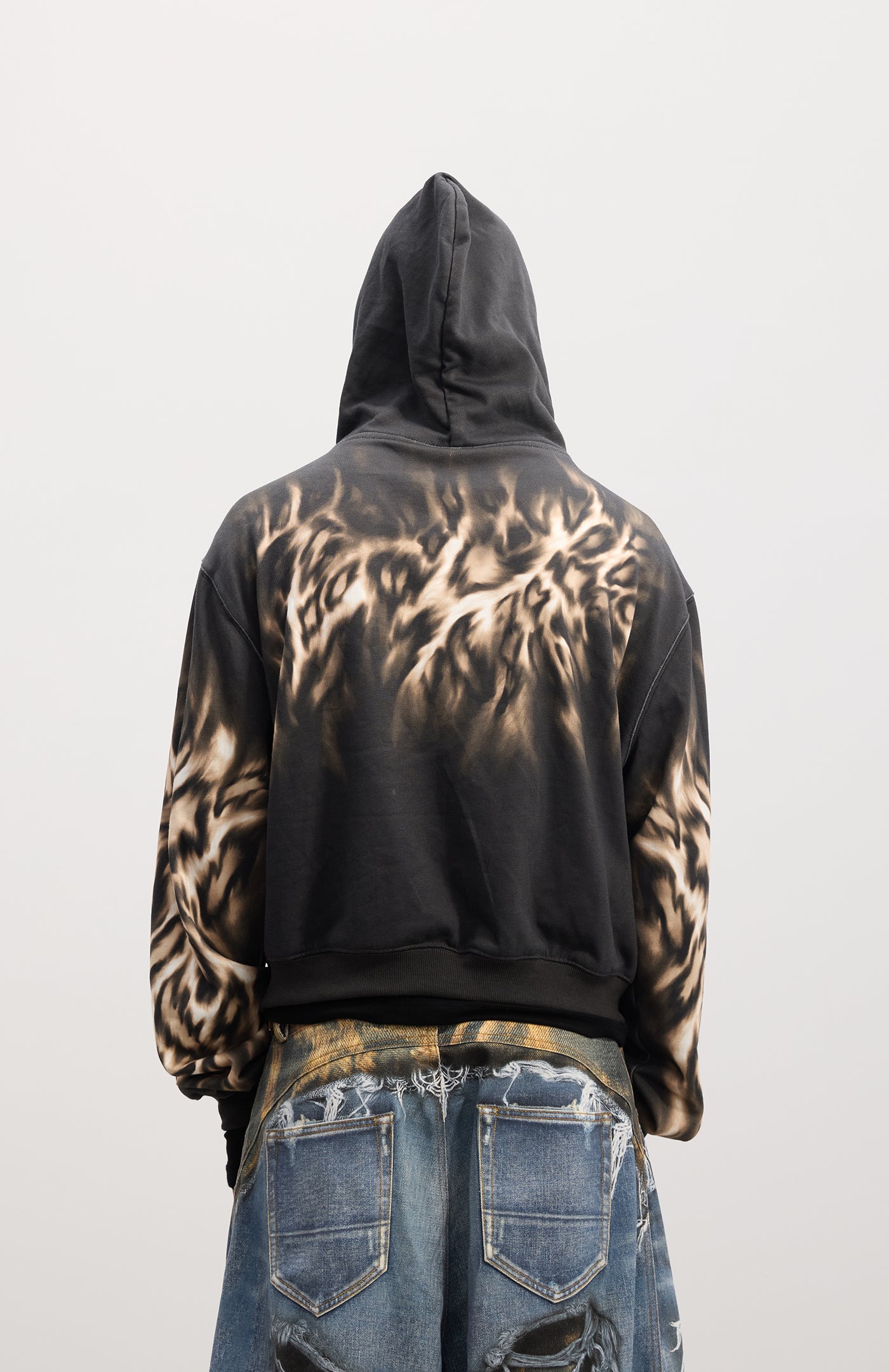 DND4DES “PREY” Leopard Embroidered Dual-Zip Up Hoodie