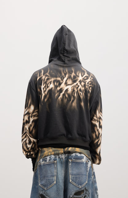 DND4DES “PREY” Leopard Embroidered Dual-Zip Up Hoodie