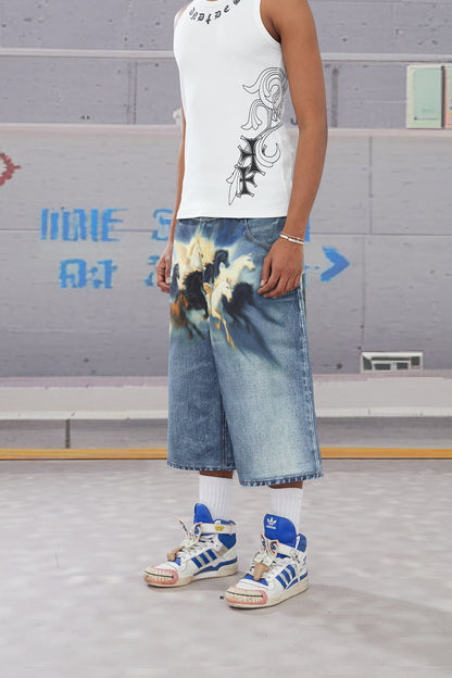 Heavenly Stampede Airbrushed 3/4 Pants
