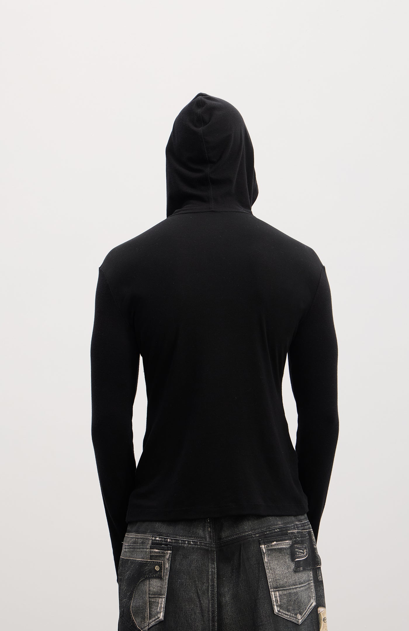 Hooded patchwork pullover