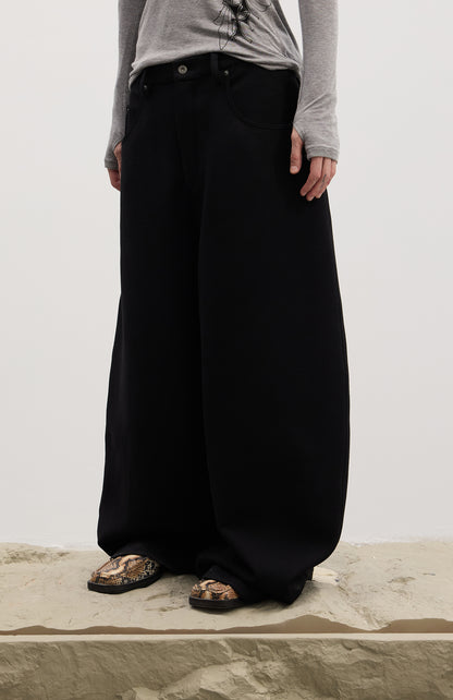 Essential | Curved Blade Wool Baggy Sweatpants