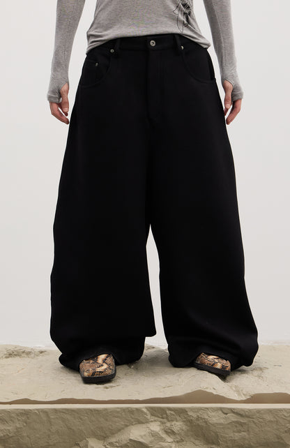 Essential | Curved Blade Wool Baggy Sweatpants