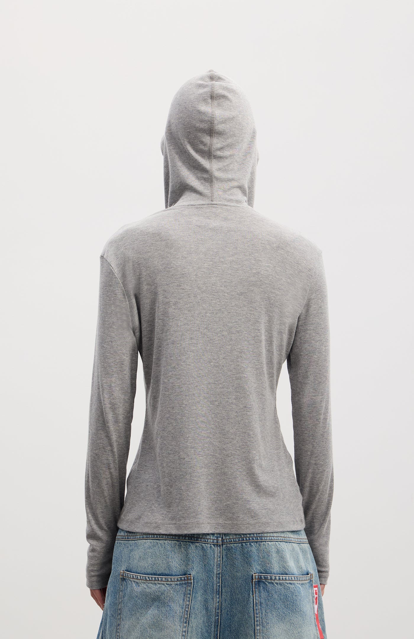 Hooded patchwork pullover