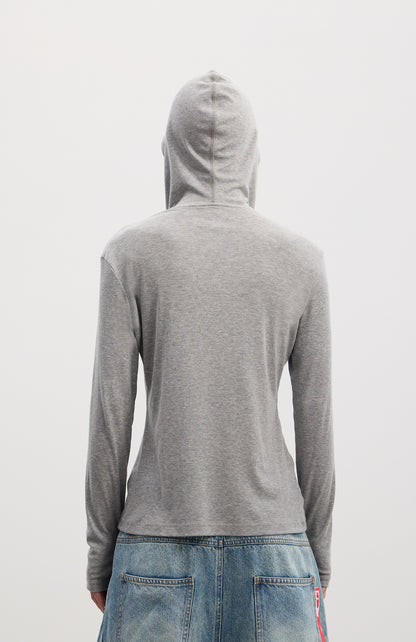 Hooded patchwork pullover