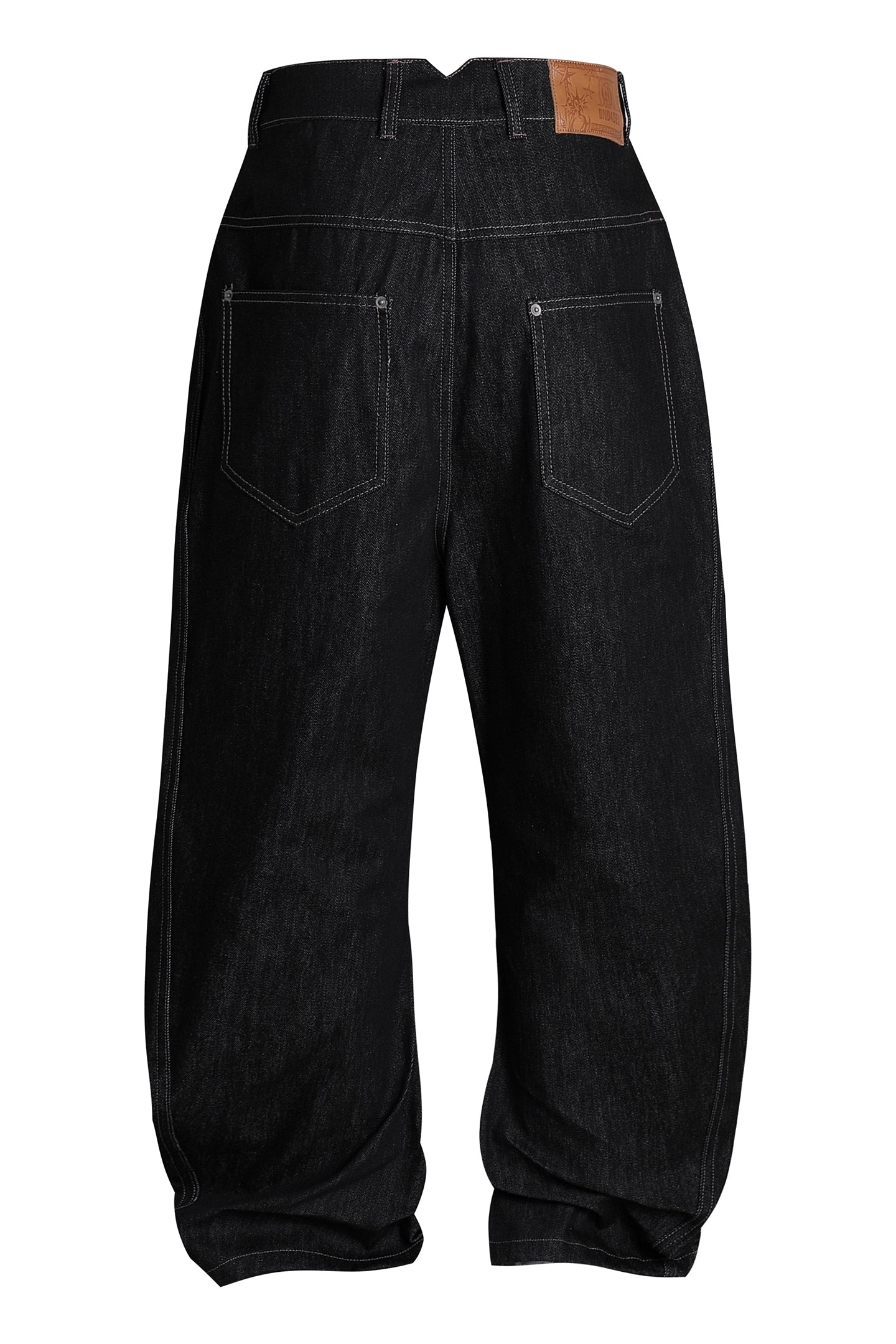 Avant-garde Curved Button-Down Raw Denim Curved Jeans