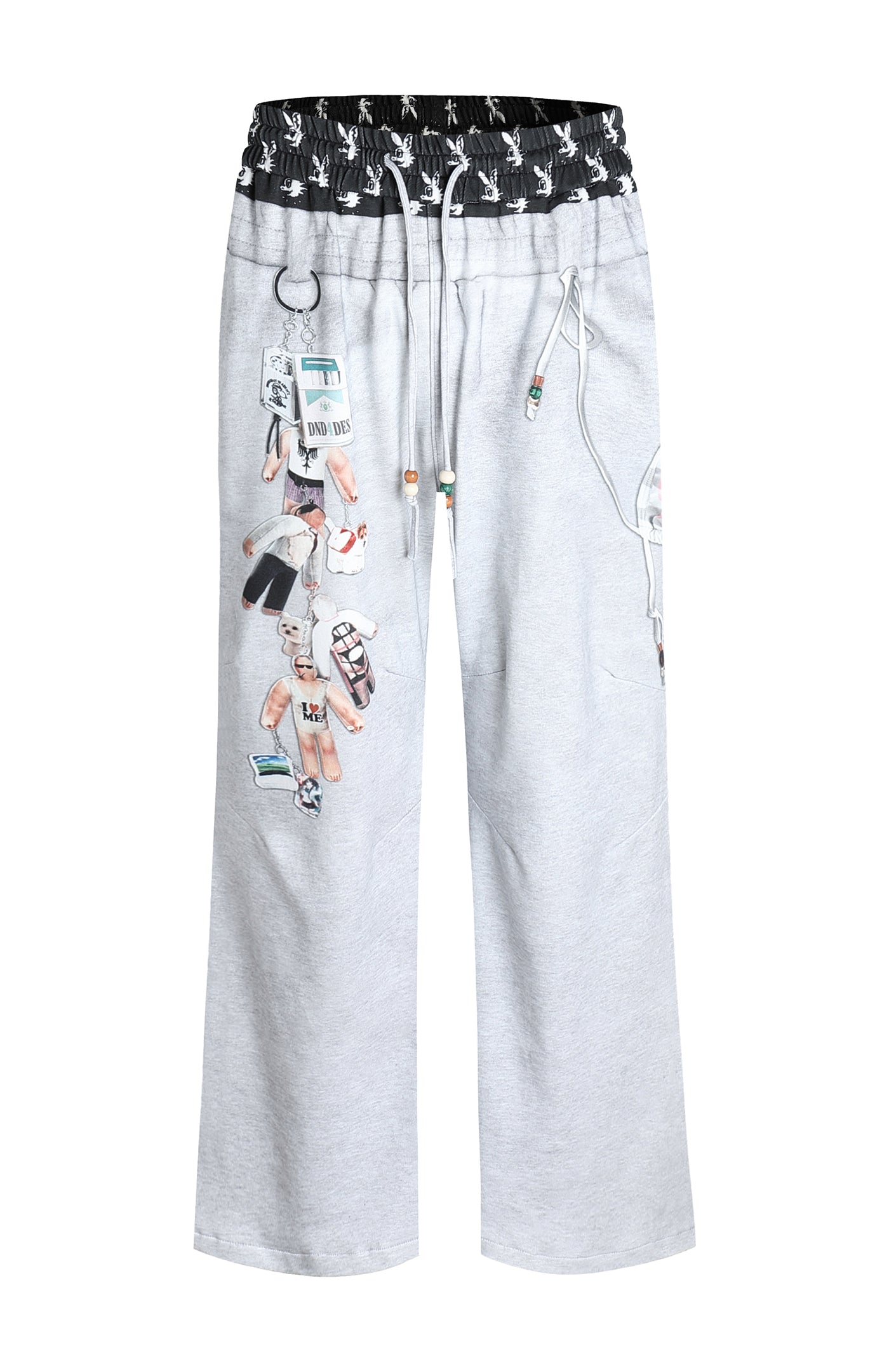 PLAY “D”oy Double-Waist Bikini&Doll Charm Graphic Cotton Baggy Pants
